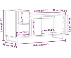 TV staliukas TV spintelių komplektas Juodas ąžuolas 100 x 35 x 55 cm
