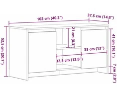 TV staliukas Televizoriaus spintelė 102 x 37,5 x 52,5 cm Juodas ąžuolas