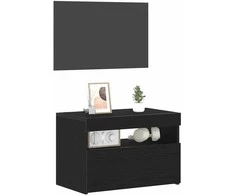 TV staliukas Televizoriaus spintelė su LED Juodas ąžuolas 60 x 35 x 40 cm