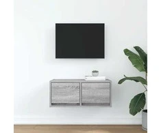 TV staliukas TV spintelė, pilka ąžuolo, 60x31x25,5 cm, apdirbta mediena