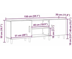 TV staliukas Televizoriaus spintelė Sena mediena 150 x 30 x 50 cm