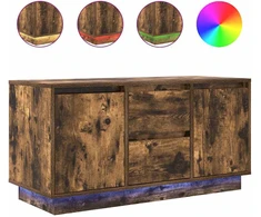 TV staliukas TV spintelė su LED apšvietimu, dūminio ąžuolo, 100x41x50 cm
