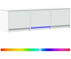 TV staliukas TV spintelė su LED Baltas 140 x 34 x 40 cm Dirbtinė mediena