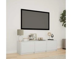 TV staliukas TV spintelė su LED Baltas 140 x 34 x 40 cm Dirbtinė mediena