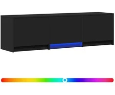 TV staliukas TV spintelė su LED Juodas 140 x 34 x 40 cm Dirbtinė mediena