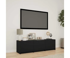 TV staliukas TV spintelė su LED Juodas 140 x 34 x 40 cm Dirbtinė mediena