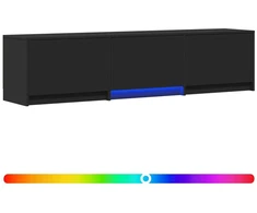 TV staliukas TV spintelė su LED Juodas 165 x 34 x 40 cm Dirbtinė mediena
