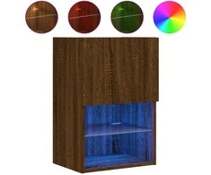 TV staliukas TV spintelė su LED lemputėmis, ruda ąžuolo, 40,5x30x60cm