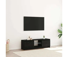 TV staliukas TV spintelė su LED lemputėmis, juodo ąžuolo spalvos, 120x30x36 cm, inžinerinė mediena