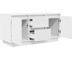 TV staliukas TV spintelė su LED lemputėmis, balta, 100x41x50 cm