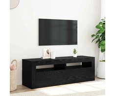 TV staliukas TV spintelė su LED lemputėmis, juodo ąžuolo spalvos, 120x35x40cm, inžinerinė mediena