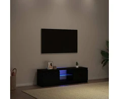 TV staliukas TV spintelė su LED lemputėmis, juodo ąžuolo spalvos, 120x30x36 cm, inžinerinė mediena