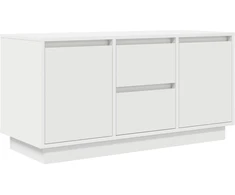 TV staliukas TV spintelė su LED lemputėmis, balta, 100x41x50 cm