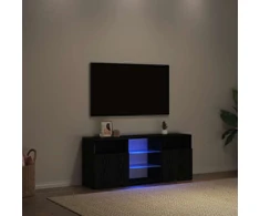 TV staliukas TV spintelė su LED lemputėmis, juodo ąžuolo spalvos, 120x30x50cm, inžinerinė mediena