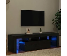 TV staliukas TV spintelė su LED lemputėmis, juodo ąžuolo spalvos, 140x36,5x40cm, inžinerinė mediena