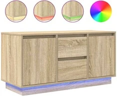 TV staliukas TV spintelė su LED lemputėmis, ąžuolo spalvos, 100x41x50 cm