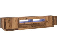 TV staliukas TV spintelė su LED lemputėmis, senovinė mediena, 200x35x40cm, inžinerinė mediena