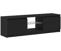 TV staliukas TV spintelė su LED lemputėmis, juodo ąžuolo spalvos, 120x30x36 cm, inžinerinė mediena