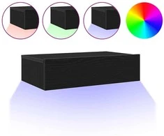 TV staliukas TV spintelė su LED lemputėmis, juodo ąžuolo spalvos, 60x35x15,5 cm