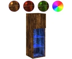 TV staliukas TV spintelė su LED lemputėmis, dūminio ąžuolo, 30,5x30x90cm