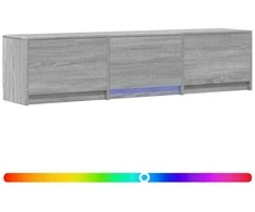 TV staliukas TV spintelė su LED su LED Pilka Sonoma 165 x 34 x 40 cm