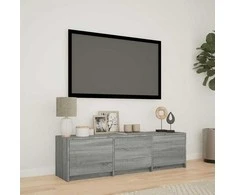 TV staliukas TV spintelė su LED su LED Pilka Sonoma 140 x 34 x 40 cm