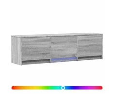 TV staliukas TV spintelė su LED su LED Pilka Sonoma 140 x 34 x 40 cm