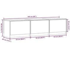 TV staliukas TV spintelė su LED 165x34x40 cm Pilka Sonoma Dirbtinė mediena