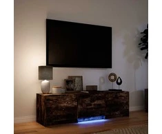 TV staliukas TV spintelė su LED 140 x 34 x 40 cm Rūkytas Ąžuolas
