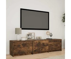 TV staliukas TV spintelė su LED su LED Rūkytas Ąžuolas 165 x 34 x 40 cm