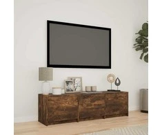 TV staliukas TV spintelė su LED su LED Rūkytas Ąžuolas 140 x 34 x 40 cm