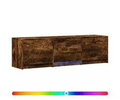 TV staliukas TV spintelė su LED su LED Rūkytas Ąžuolas 140 x 34 x 40 cm