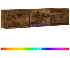 TV staliukas TV spintelė su LED su LED Rūkytas Ąžuolas 165 x 34 x 40 cm
