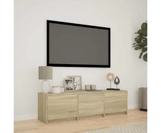TV staliukas TV spintelė su LED su LED Sonoma ąžuolas 140 x 34 x 40 cm
