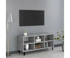 TV staliukas TV spintelė su metalinėmis kojelėmis, pilka, 103,5x30x50cm