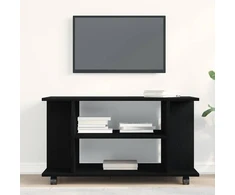 TV staliukas TV spintelė su ratukais, juodo ąžuolo spalvos, 80x40x45 cm, inžinerinė mediena