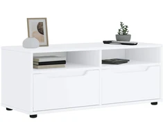 TV staliukas TV spintelė VISNES, balta, 100x40x38 cm, inžinerinė mediena