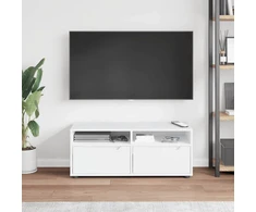 TV staliukas TV spintelė VISNES, balta, 100x40x38 cm, inžinerinė mediena