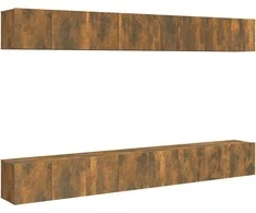 TV staliukas TV spintelės, 8vnt., dūminio ąžuolo, 60x30x30cm, mediena