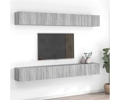 TV staliukas TV spintelės, 8vnt., pilkos ąžuolo, 60x30x30cm, mediena