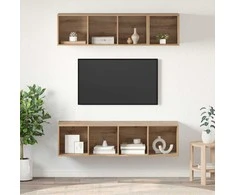 TV staliukas TV spintelių komplektas 3 pcs Amatininkų ąžuolas