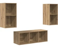 TV staliukas TV spintelių komplektas 3 pcs Amatininkų ąžuolas