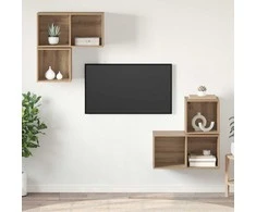 TV staliukas TV spintelių komplektas 4 pcs Amatininkų ąžuolas