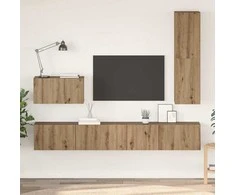 TV staliukas Sieninis televizoriaus stovas 4 pcs Amatininkų ąžuolas