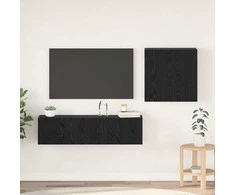 TV staliukas TV spintelių komplektas Juodas ąžuolas Apdirbta mediena