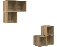 TV staliukas TV spintelių komplektas 4 pcs Amatininkų ąžuolas