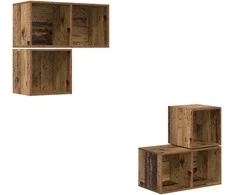 TV staliukas TV spintelių komplektas 4 pcs Senovinis medis Apdirbta mediena
