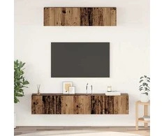 TV staliukas TV spintelių komplektas 4 pcs Senovinis medis Apdirbta mediena