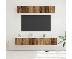 TV staliukas TV spintelių komplektas 5 pcs Senovinis medis Apdirbta mediena