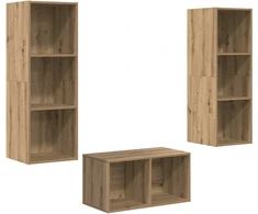 TV staliukas TV spintelių komplektas Amatininkų ąžuolas 37 x 37 x 107 cm